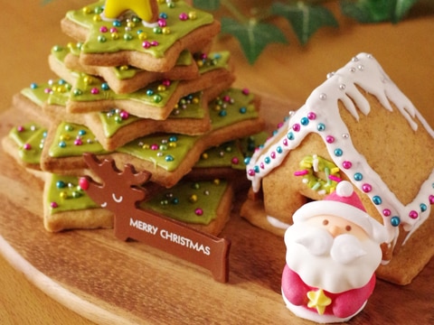 簡単クッキーで作るクリスマスツリーとヘクセンハウス
